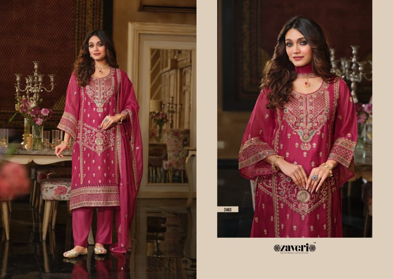 Dastur Vol 2 By Zaveri Organza Emboidery Readymade Suits 